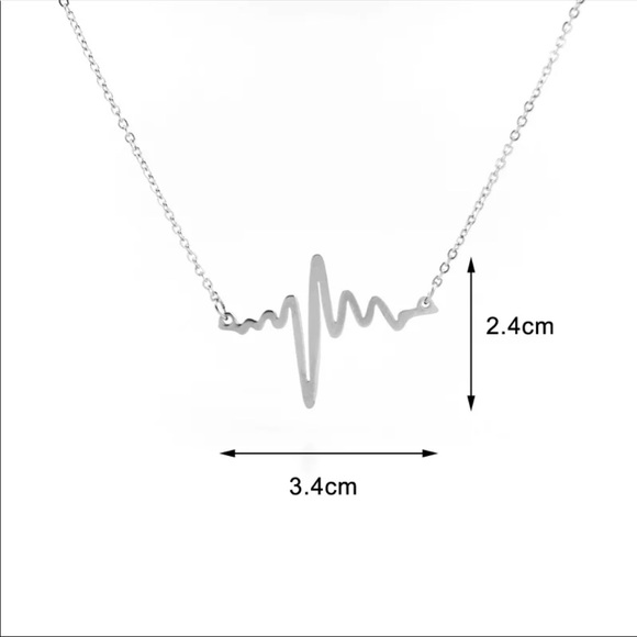 New stainless steel heart beat pendant necklace - Picture 6 of 7